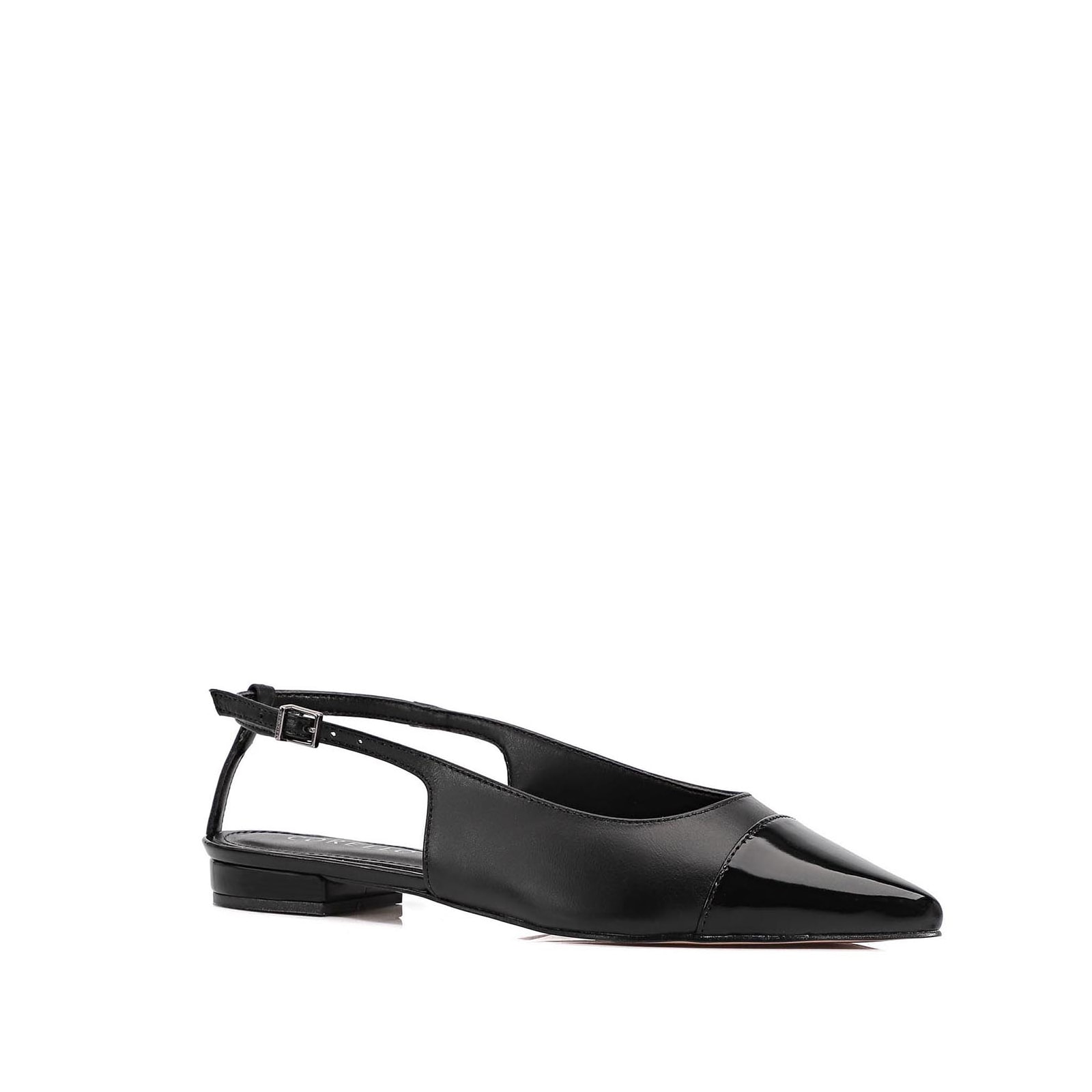 Sapatilha Couro Preto/Verniz Preto