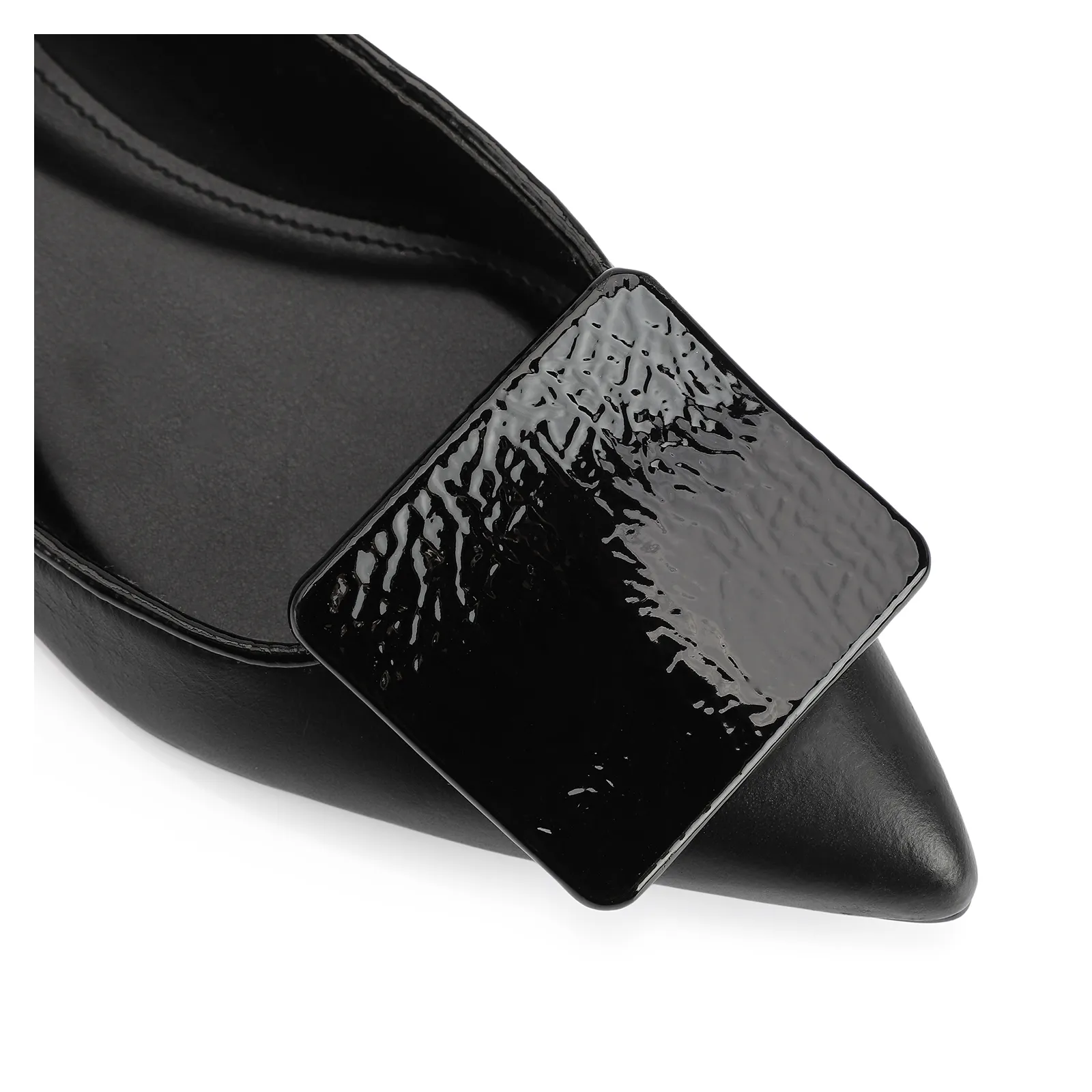 Sapatilha Couro Preto/Verniz Preto