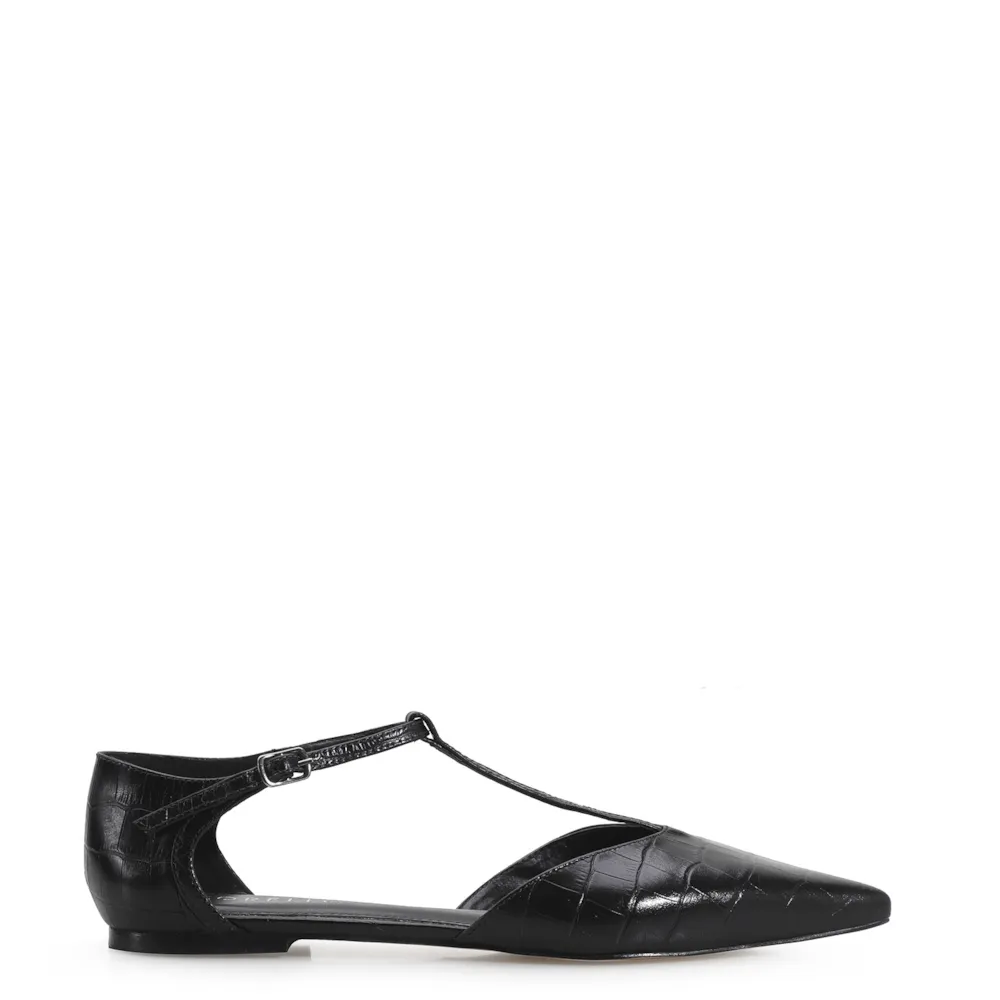 Sapatilha Croco Couro Preto - imagem 3