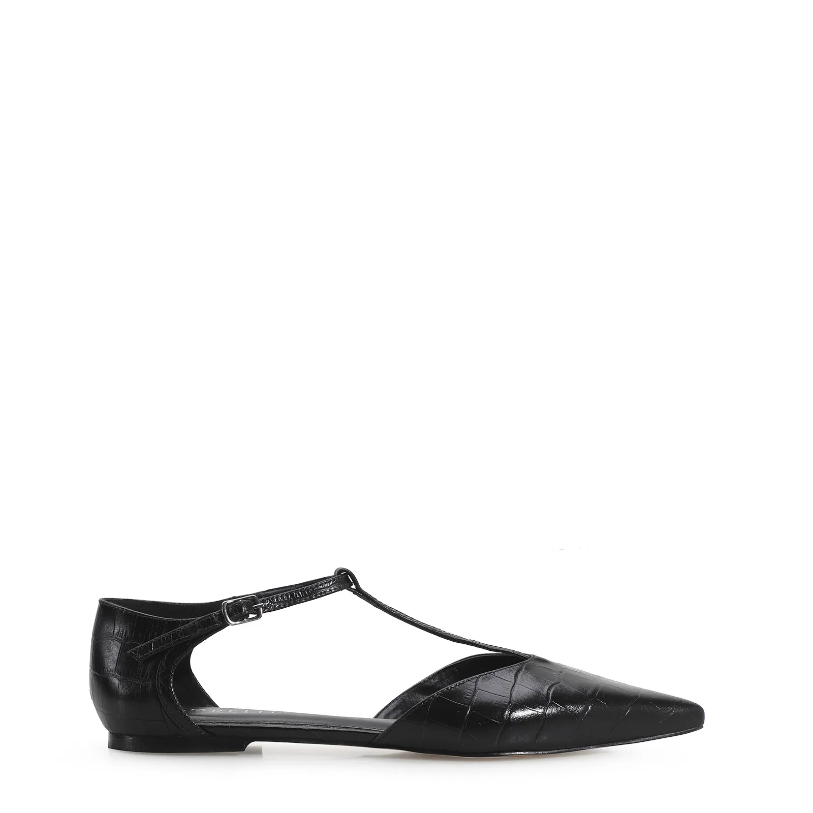 Sapatilha Croco Couro Preto
