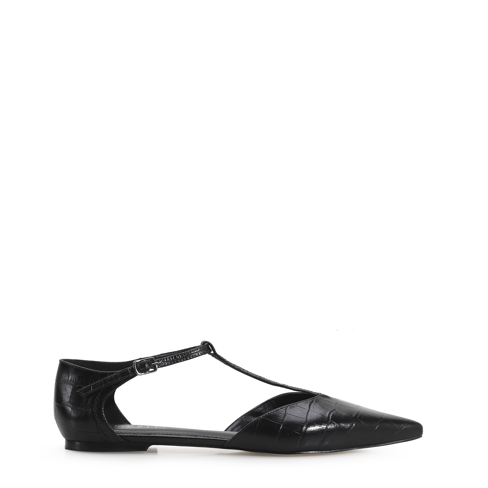 Sapatilha Croco Couro Preto
