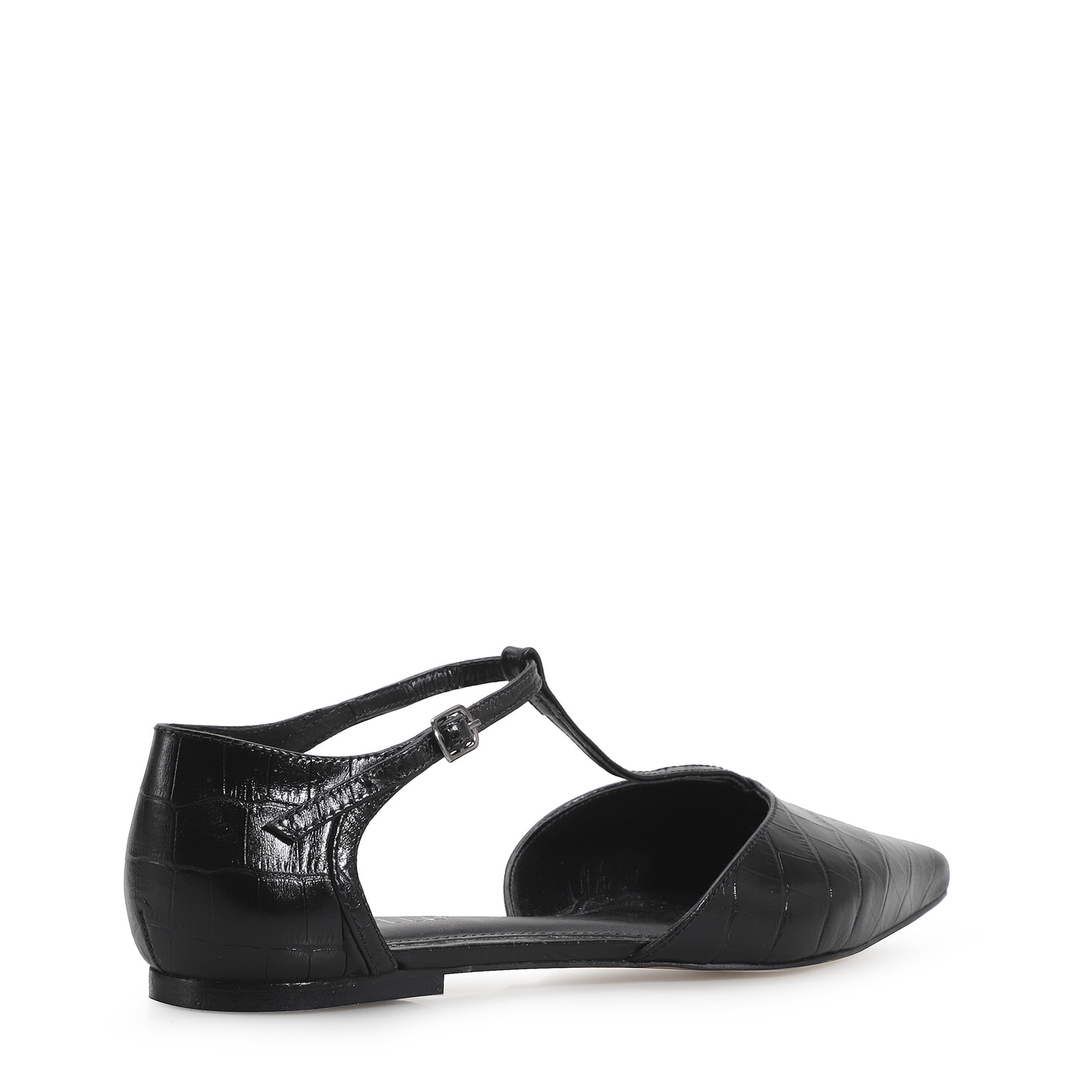 Sapatilha Croco Couro Preto