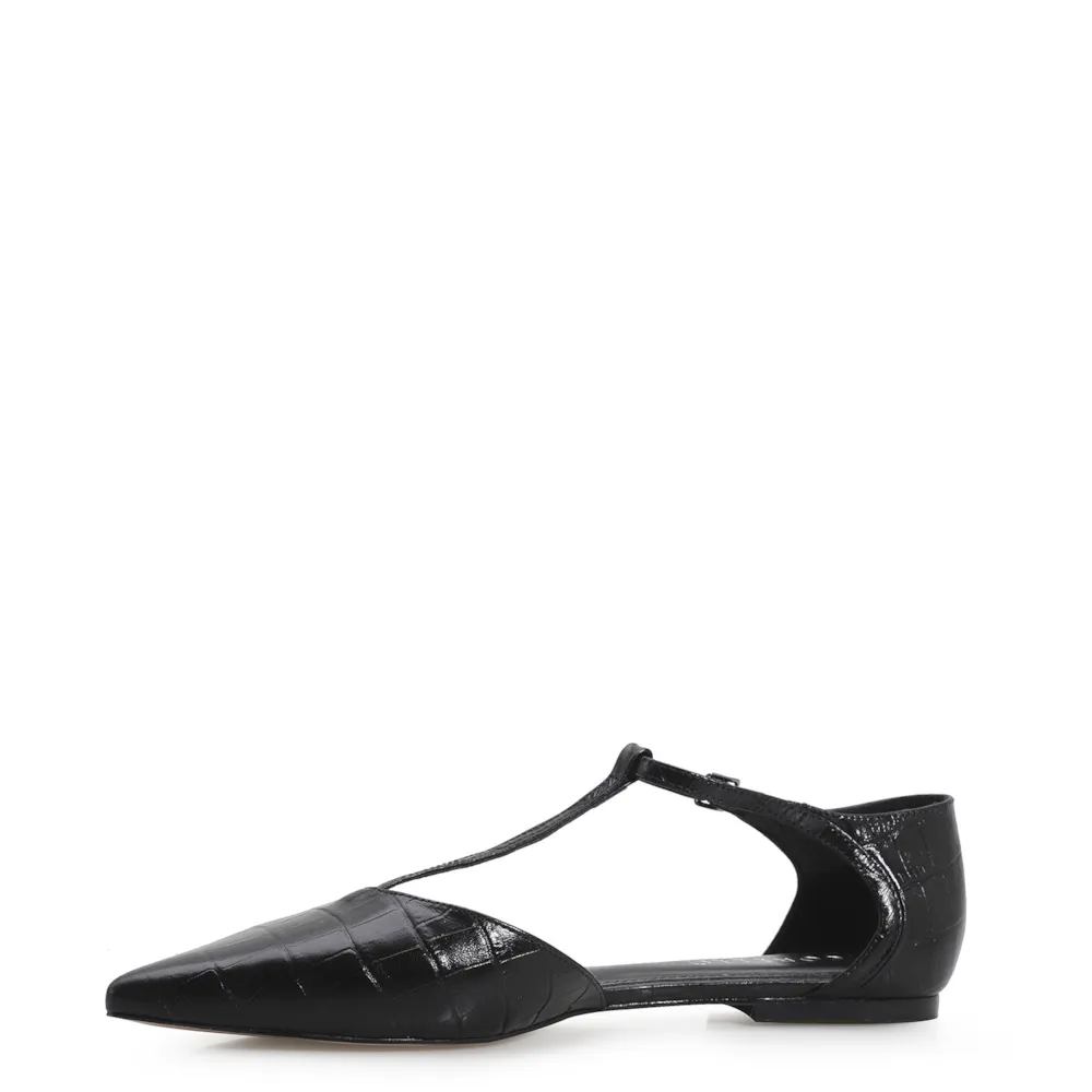 Sapatilha Croco Couro Preto - imagem 5
