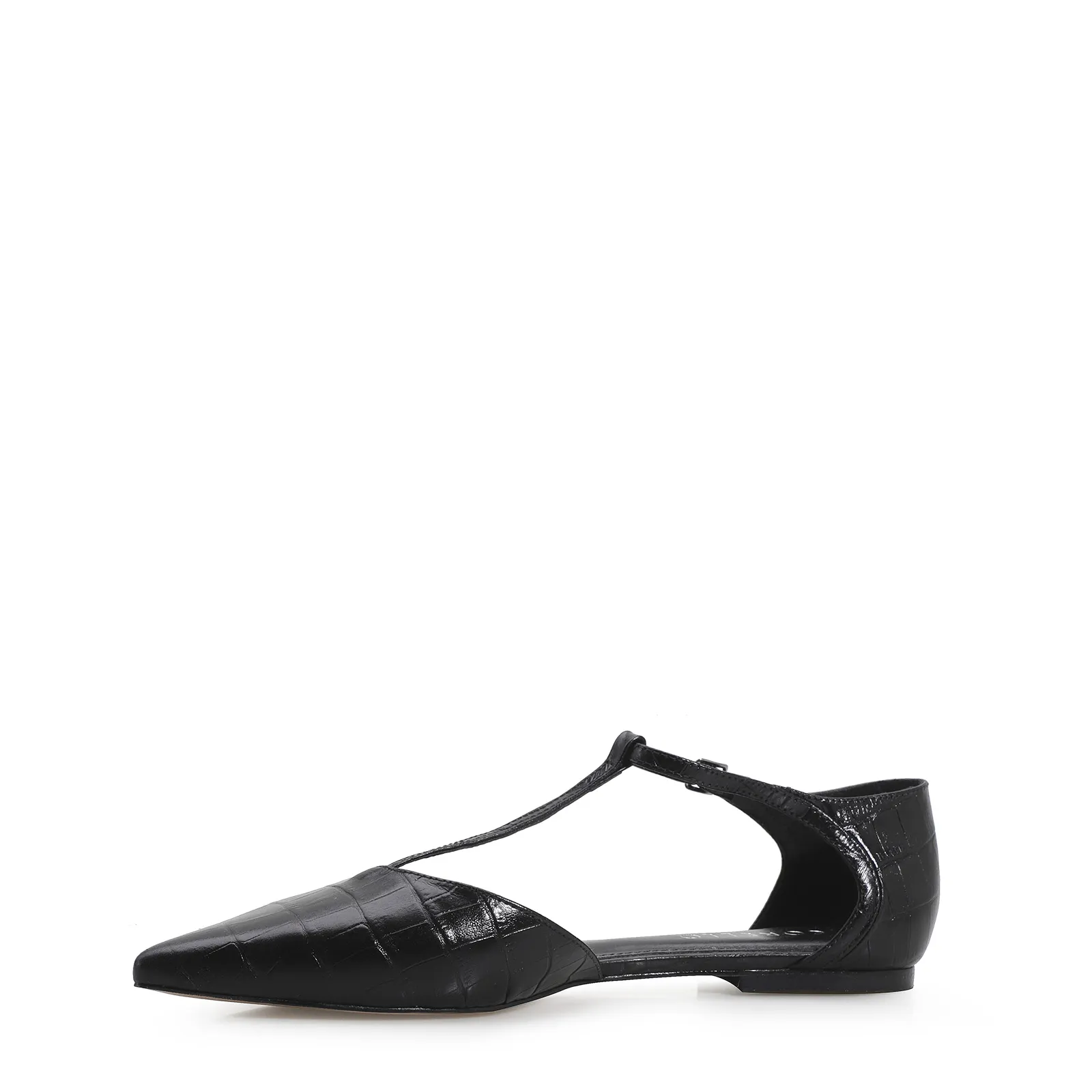 Sapatilha Croco Couro Preto