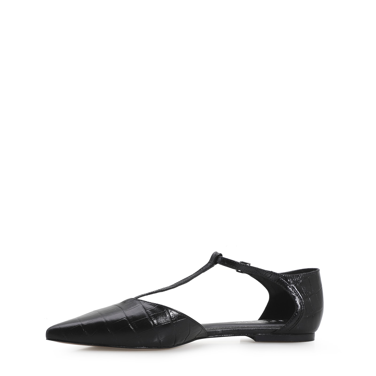 Sapatilha Croco Couro Preto