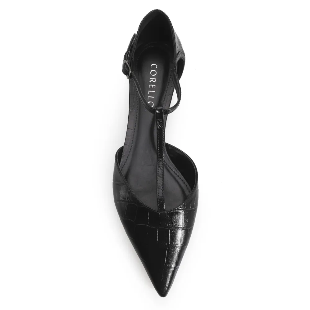 Sapatilha Croco Couro Preto - imagem 6