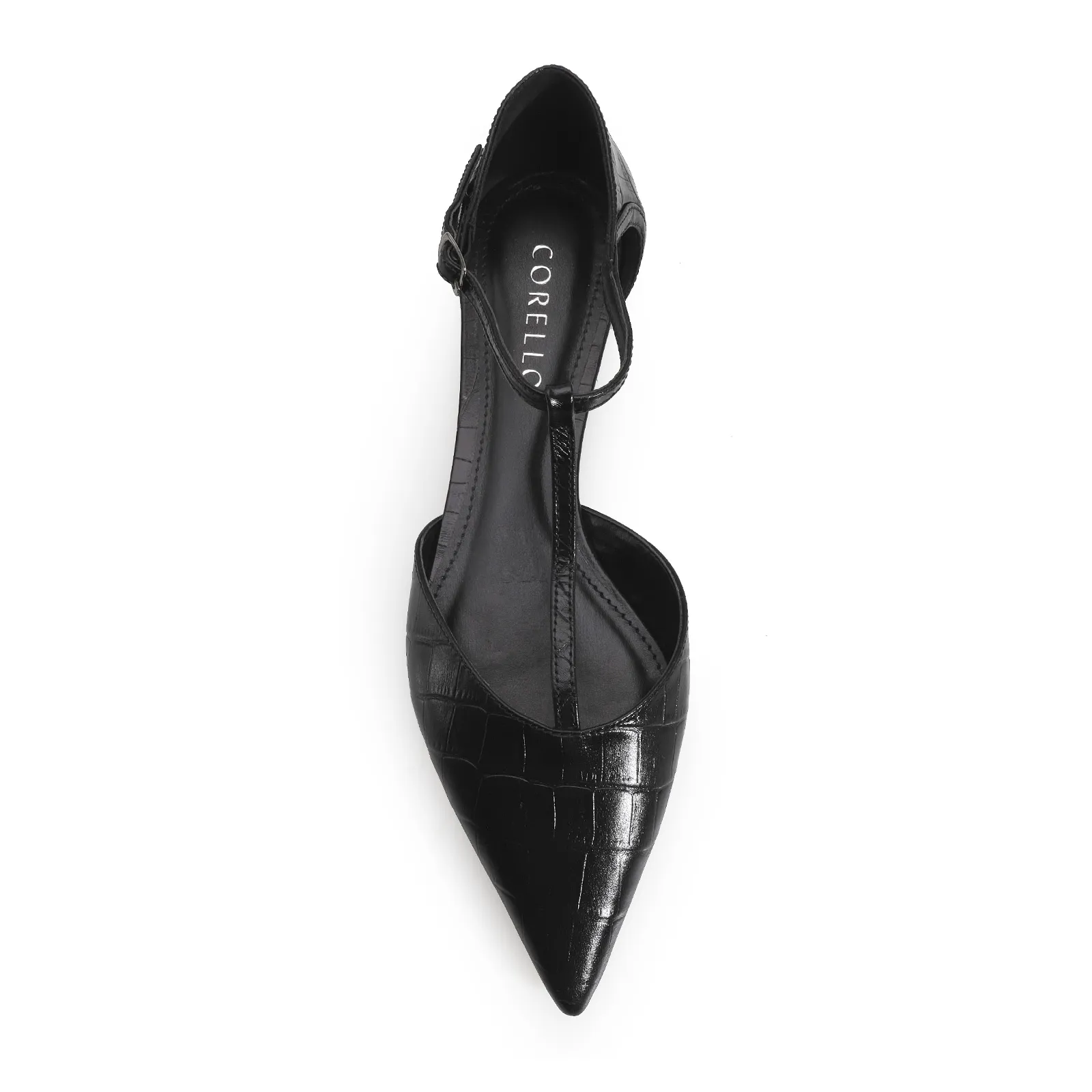Sapatilha Croco Couro Preto