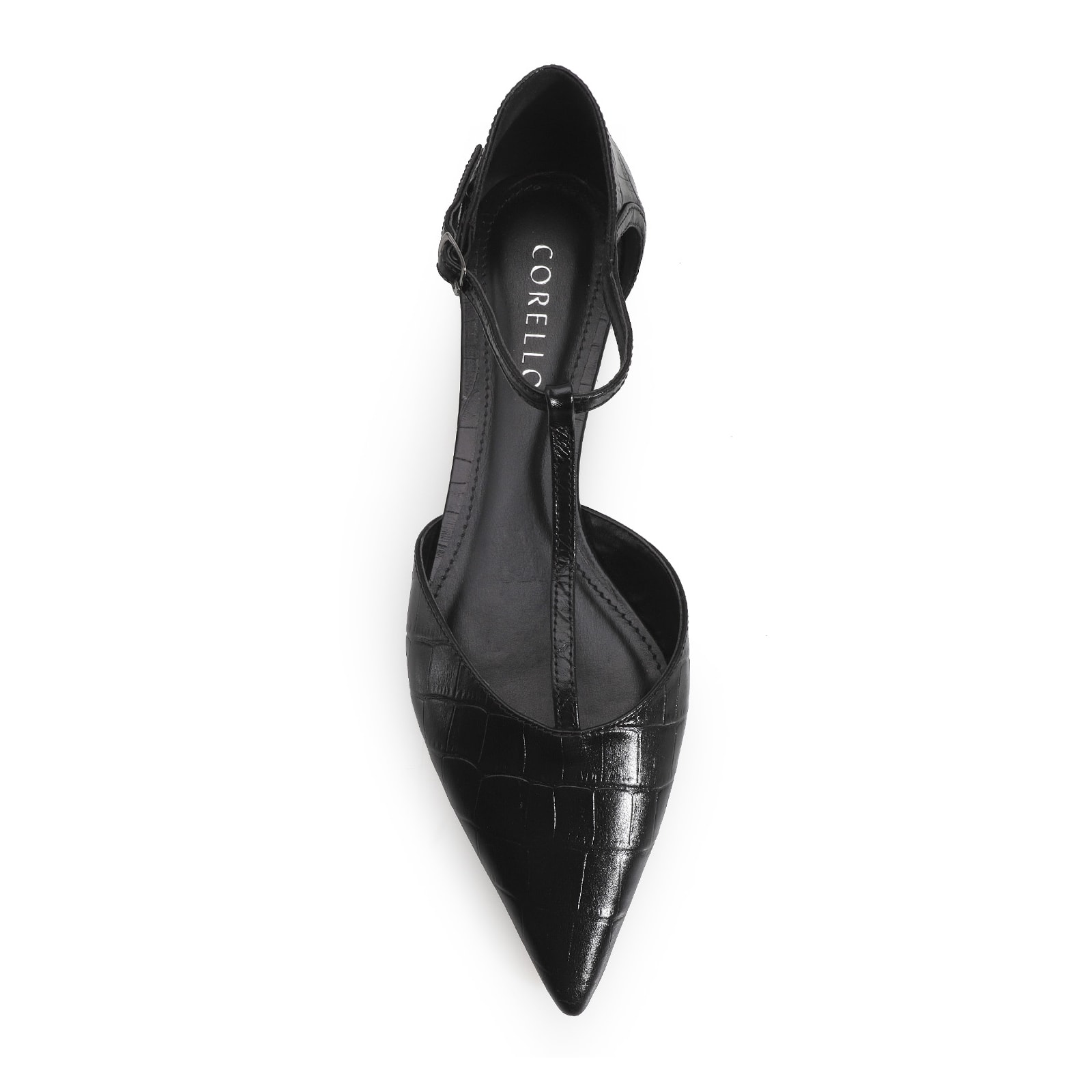 Sapatilha Croco Couro Preto