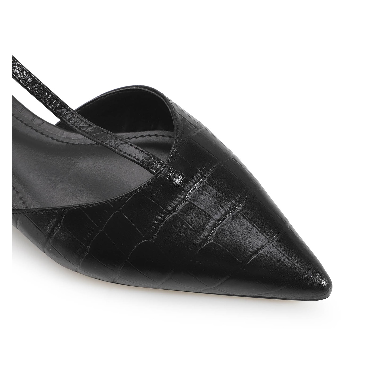 Sapatilha Croco Couro Preto