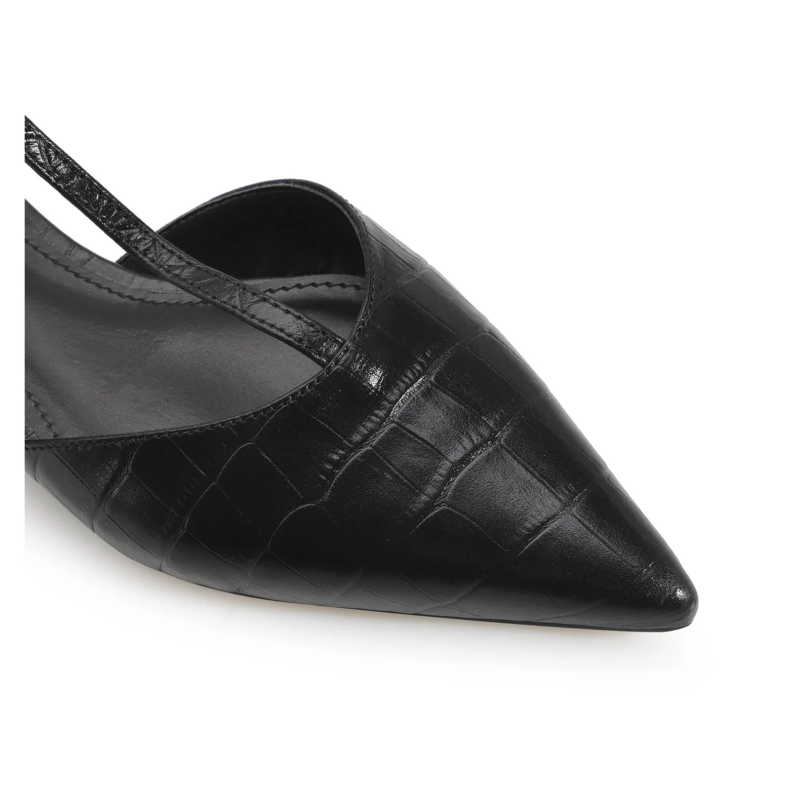Sapatilha Croco Couro Preto