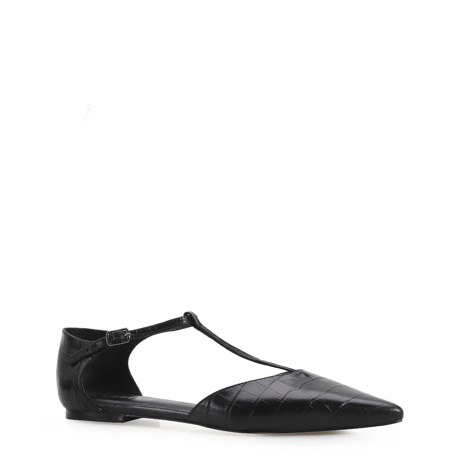 Sapatilha Croco Couro Preto