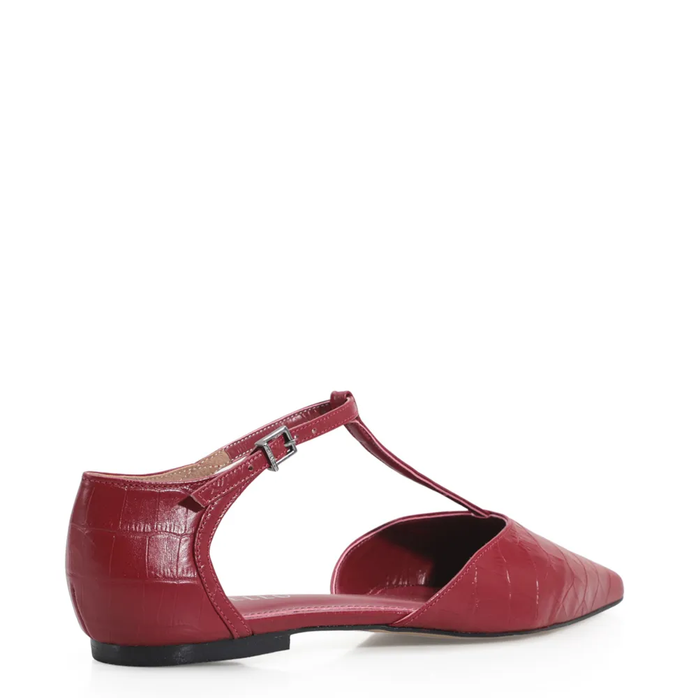 Sapatilha Croco Couro Vermelho - imagem 4