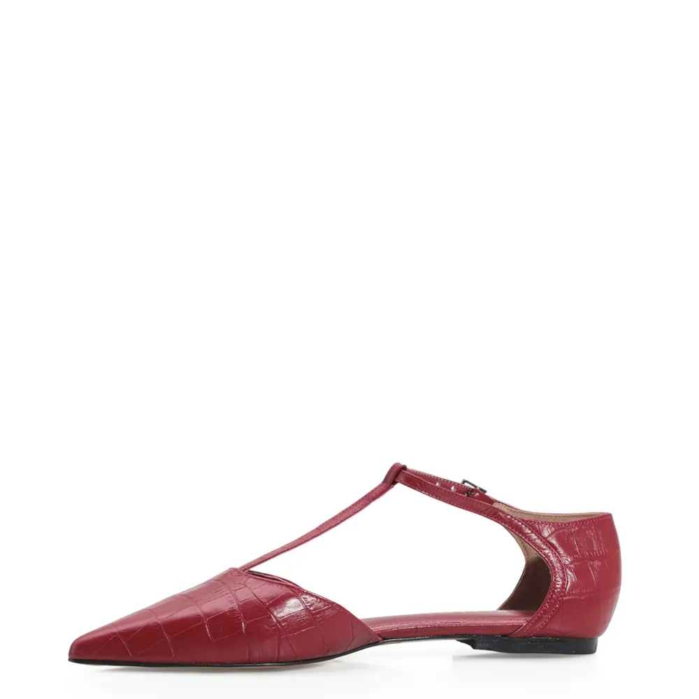Sapatilha Croco Couro Vermelho - imagem 5