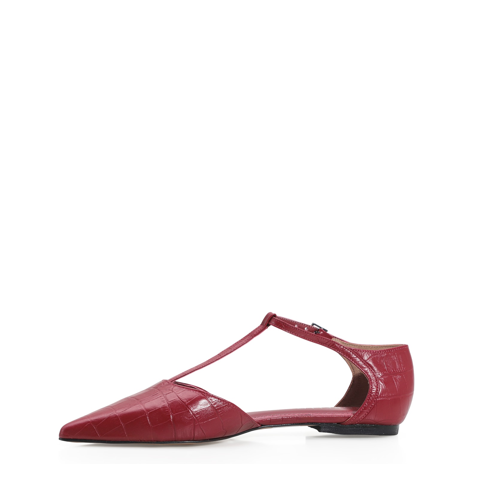 Sapatilha Croco Couro Vermelho
