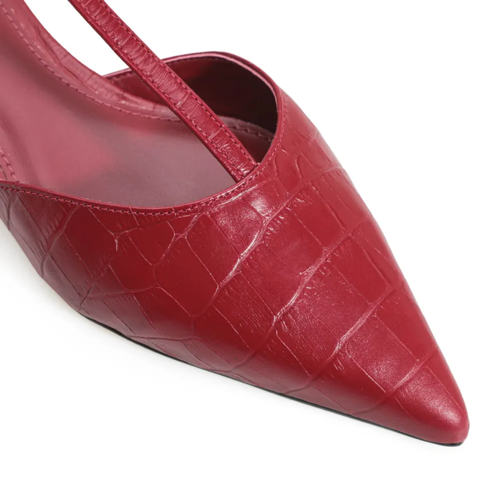 Sapatilha Croco Couro Vermelho - imagem 7