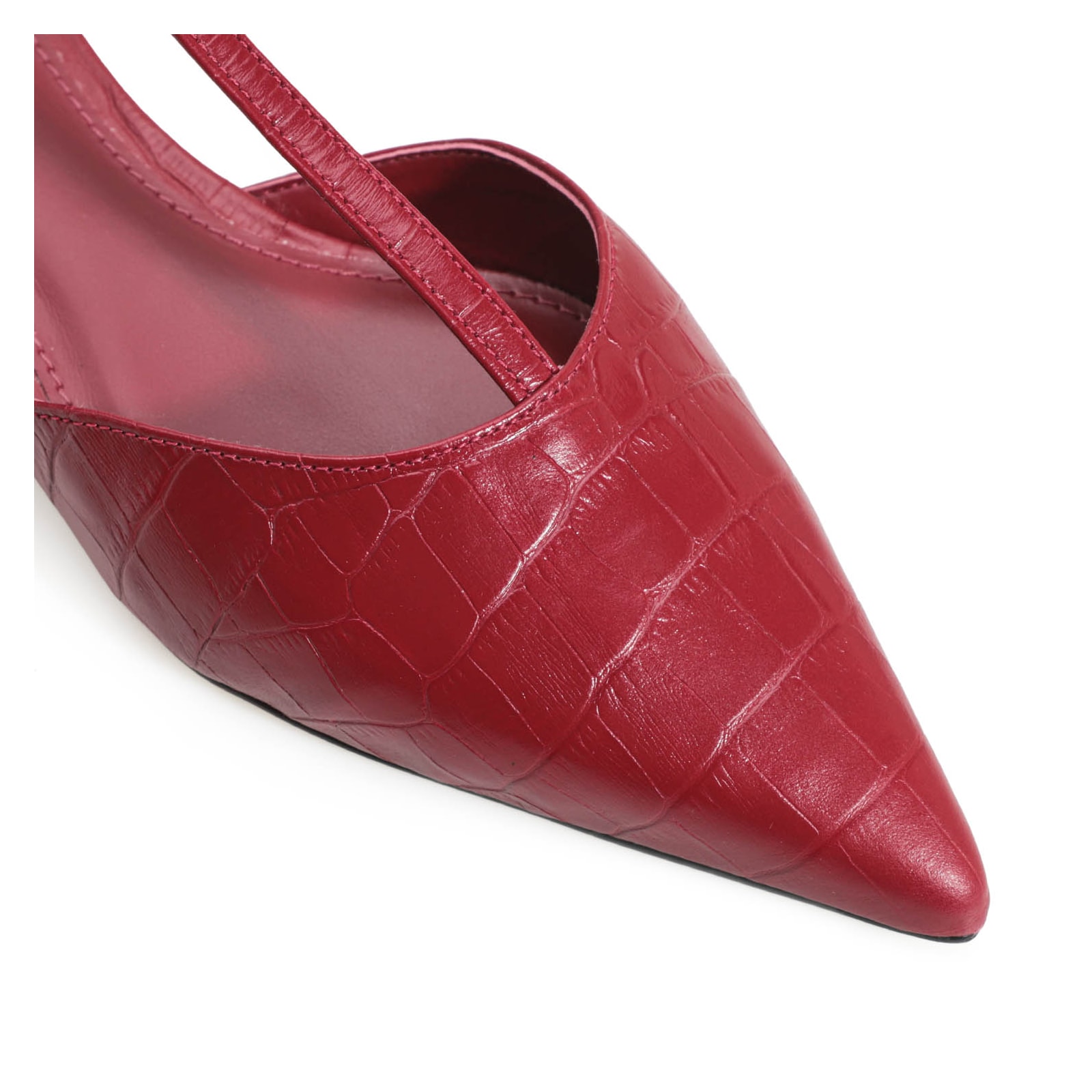 Sapatilha Croco Couro Vermelho