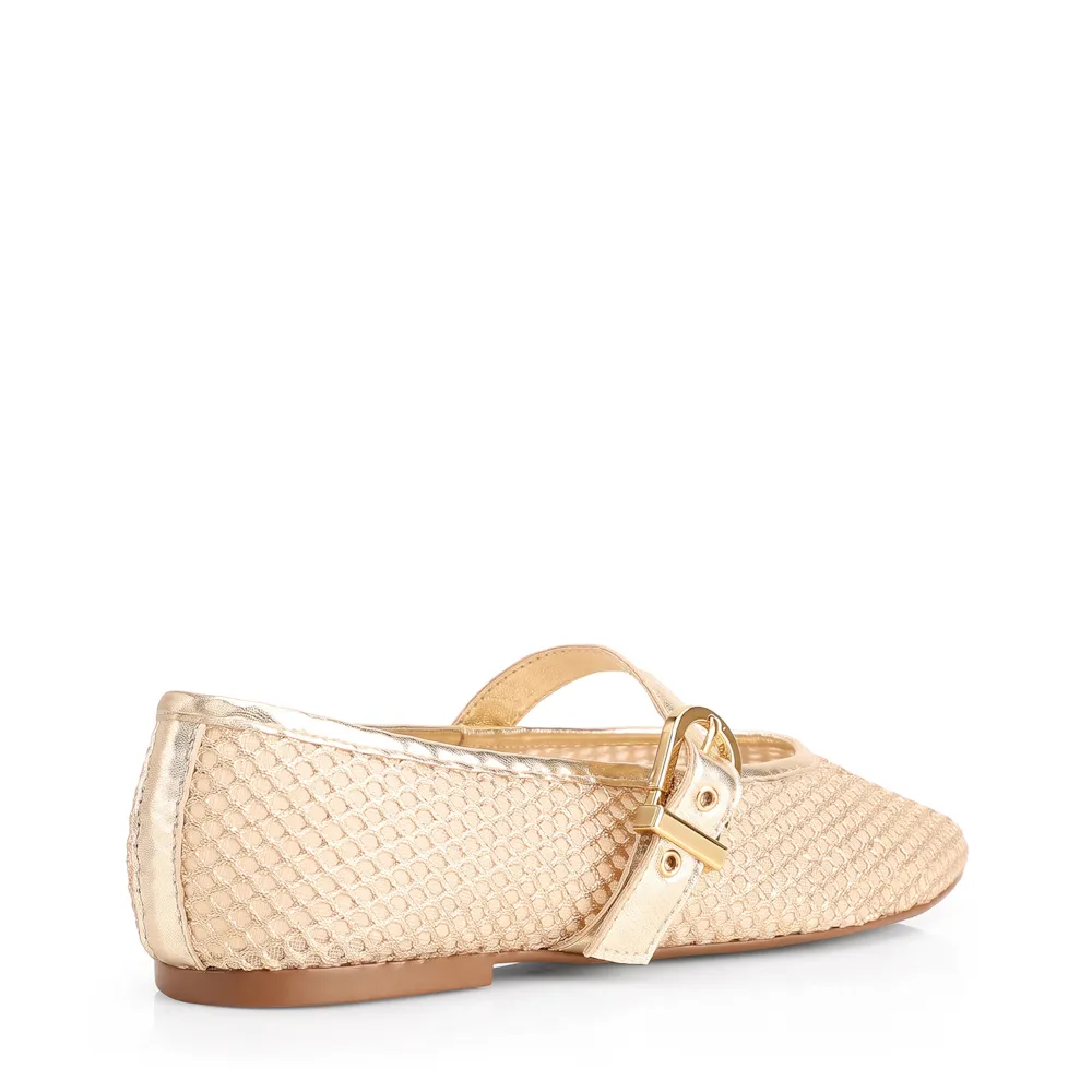 Sapatilha Dourada Alt Tela Tira Fivela - imagem 3