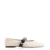 Sapatilha Esferas Couro Off White/Preto Fivela - imagem 3
