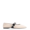 Sapatilha Esferas Couro Off White/Preto Fivela - imagem 3