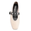 Sapatilha Esferas Couro Off White/Preto Fivela - imagem 6
