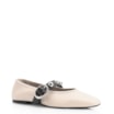 Sapatilha Esferas Couro Off White/Preto Fivela - imagem 1