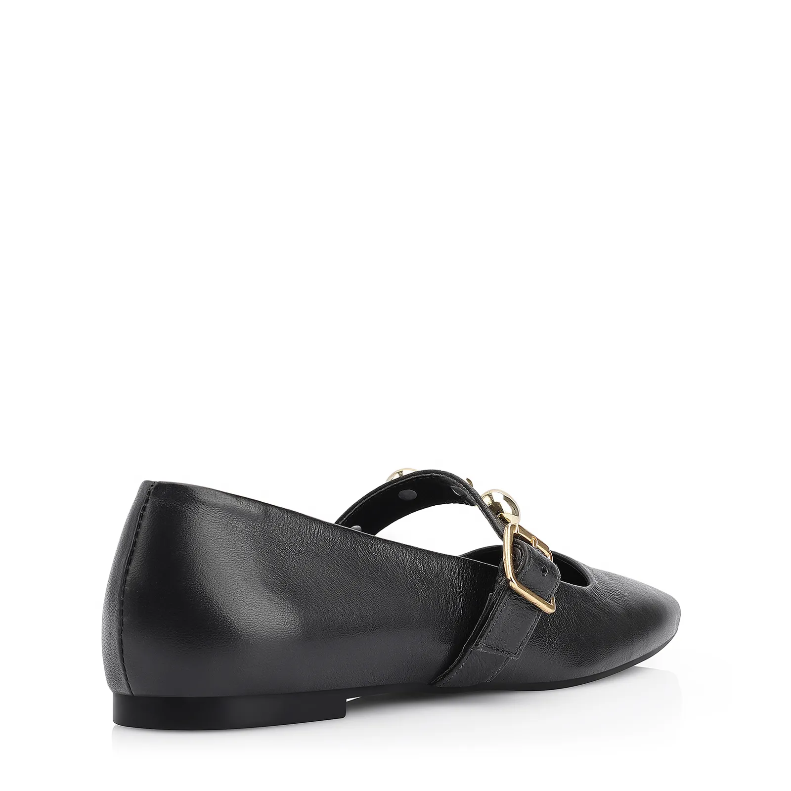 Sapatilha Esferas Couro Preto