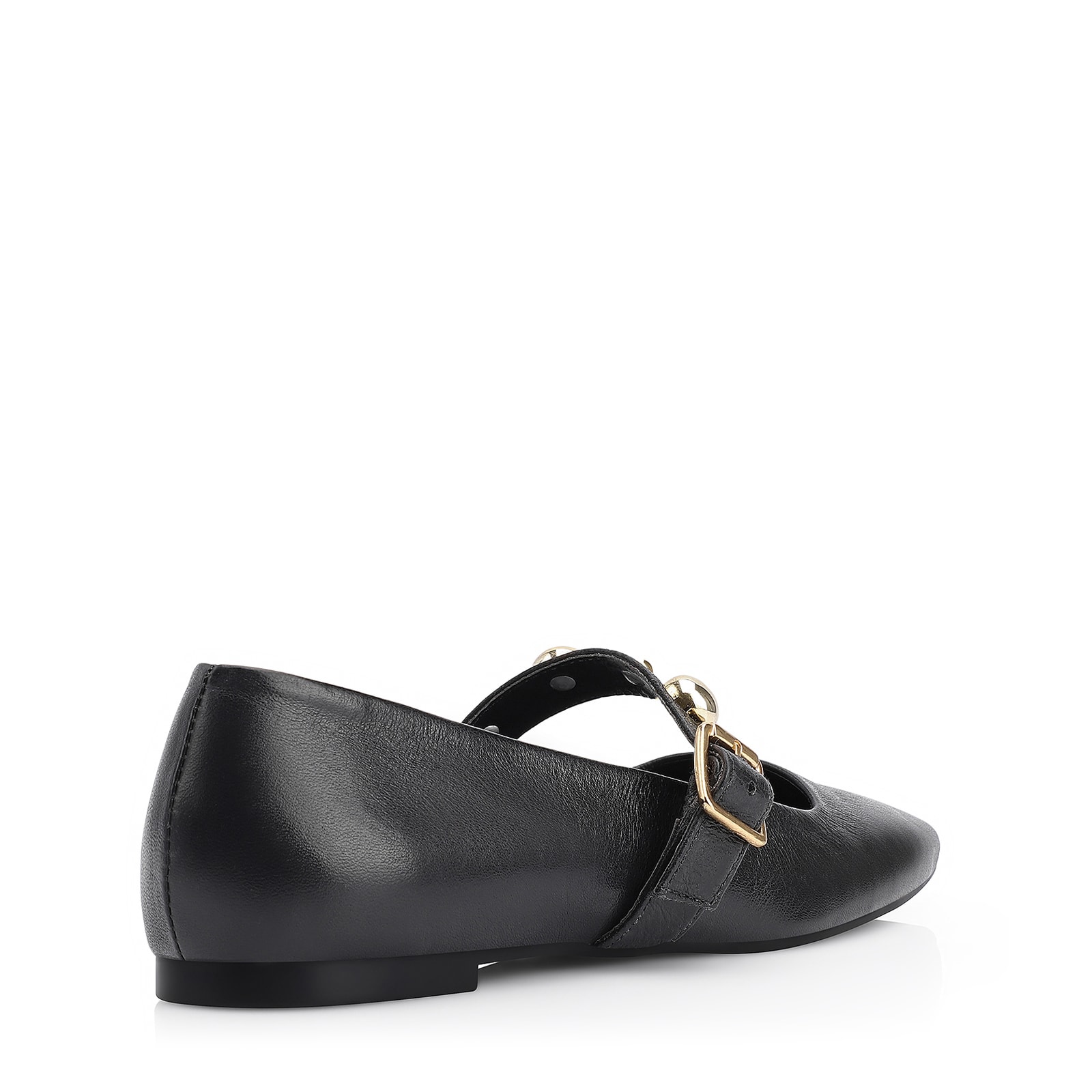 Sapatilha Esferas Couro Preto