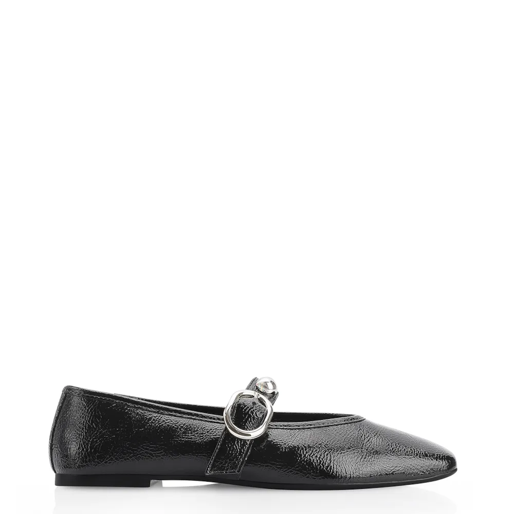 Sapatilha Esferas Verniz Preto Fivela - imagem 3