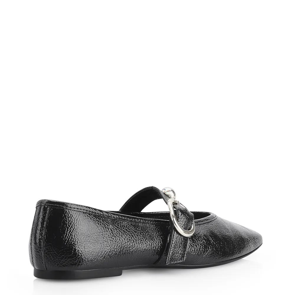 Sapatilha Esferas Verniz Preto Fivela - imagem 4