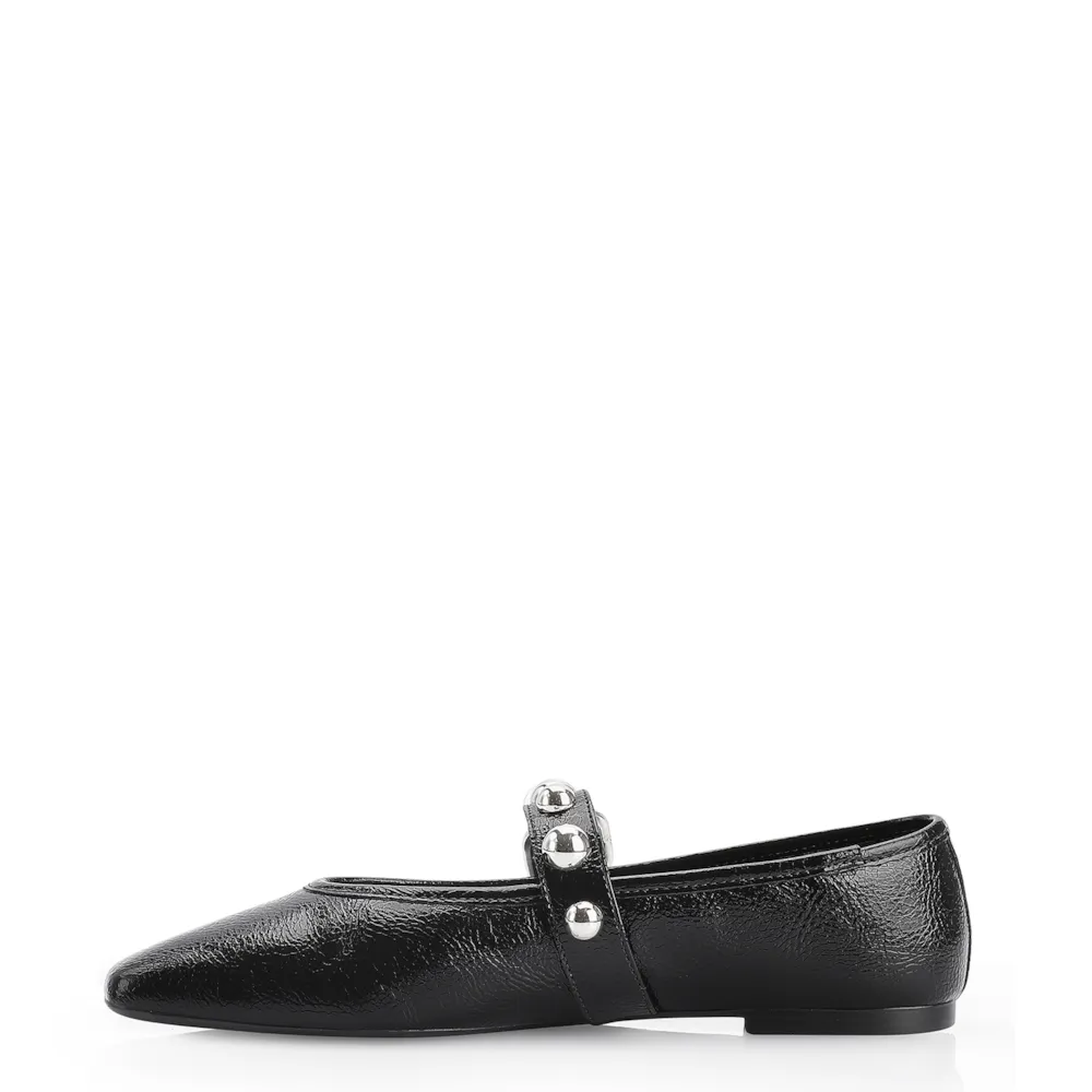Sapatilha Esferas Verniz Preto Fivela - imagem 5