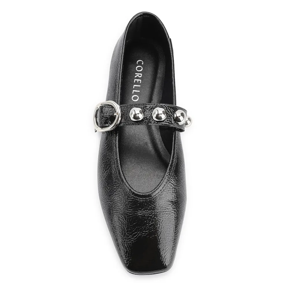 Sapatilha Esferas Verniz Preto Fivela - imagem 6