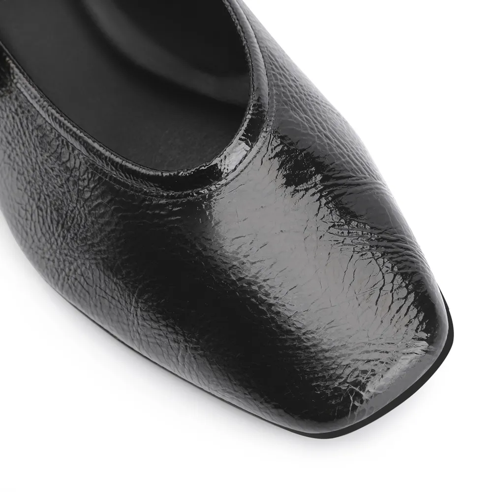 Sapatilha Esferas Verniz Preto Fivela - imagem 6