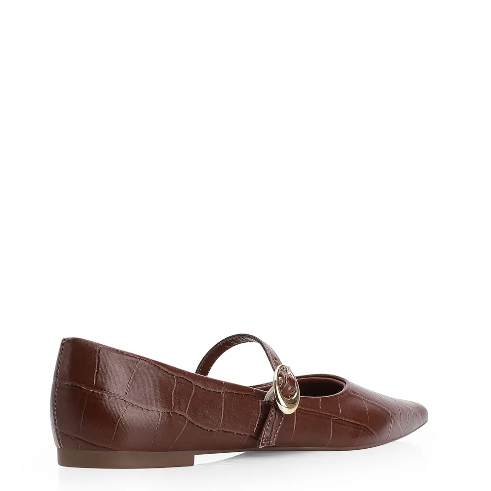Sapatilha Fivela Alt Croco Marrom - imagem 3
