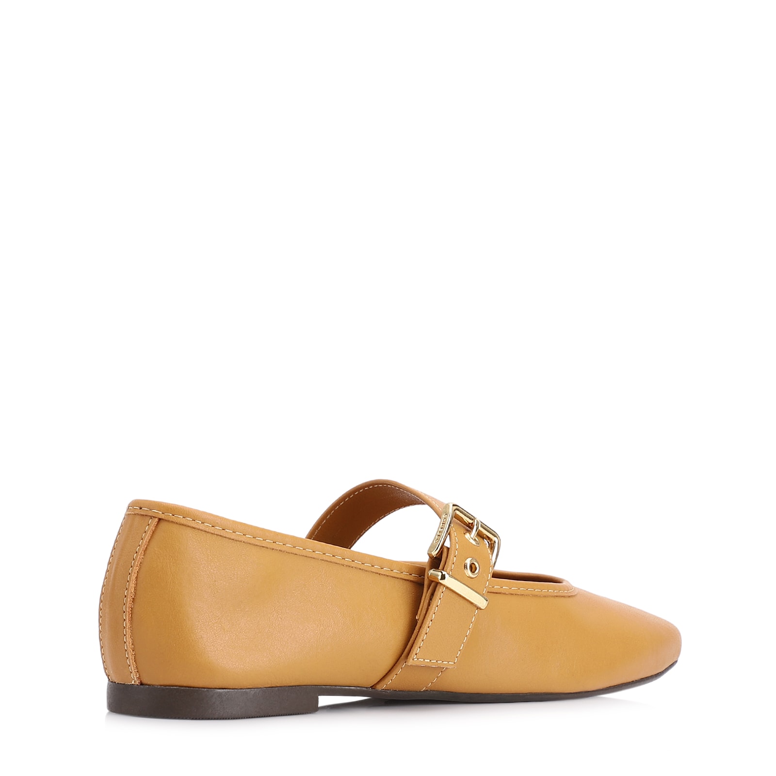 Sapatilha Fivela Couro Amarelo