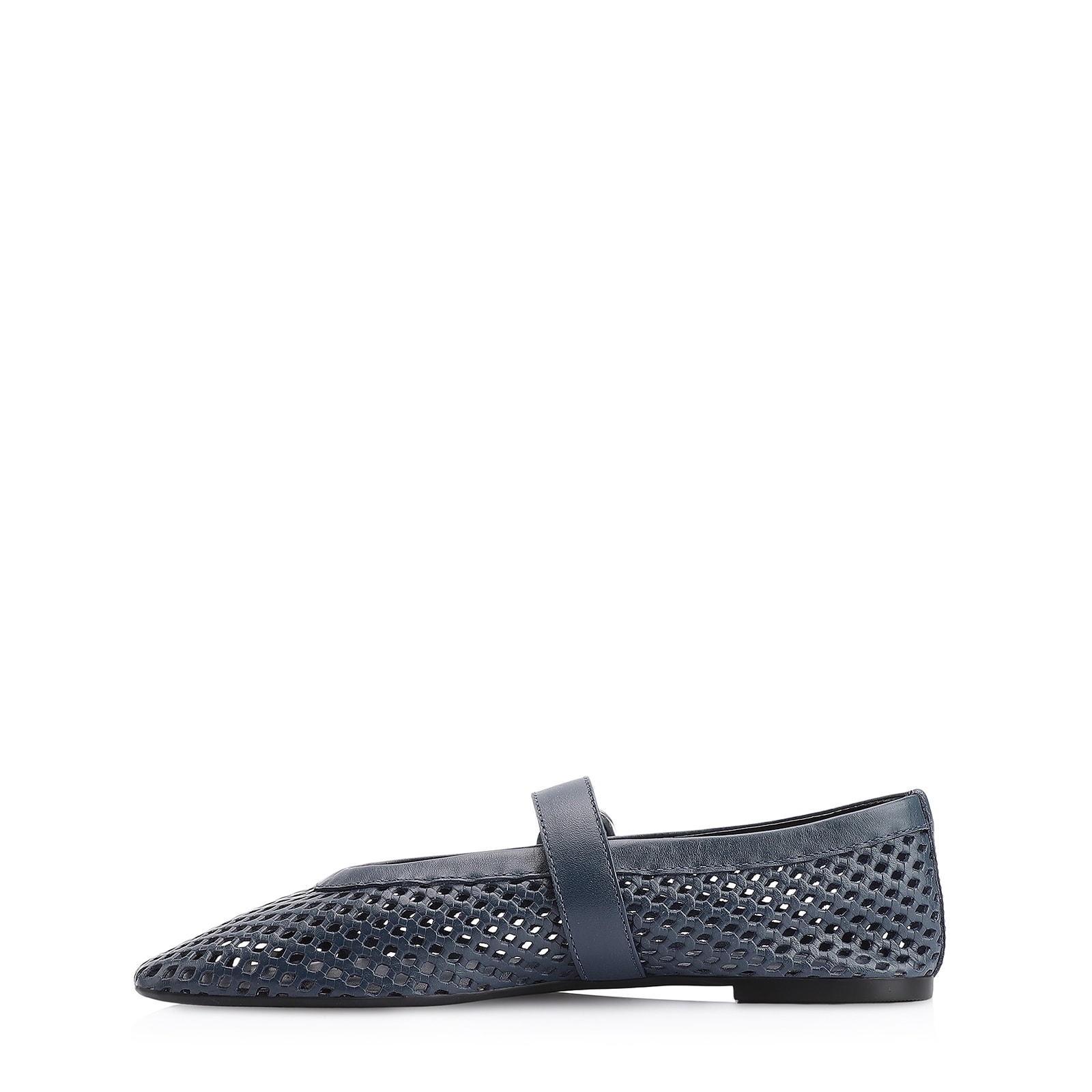 Sapatilha Fivela Couro Azul