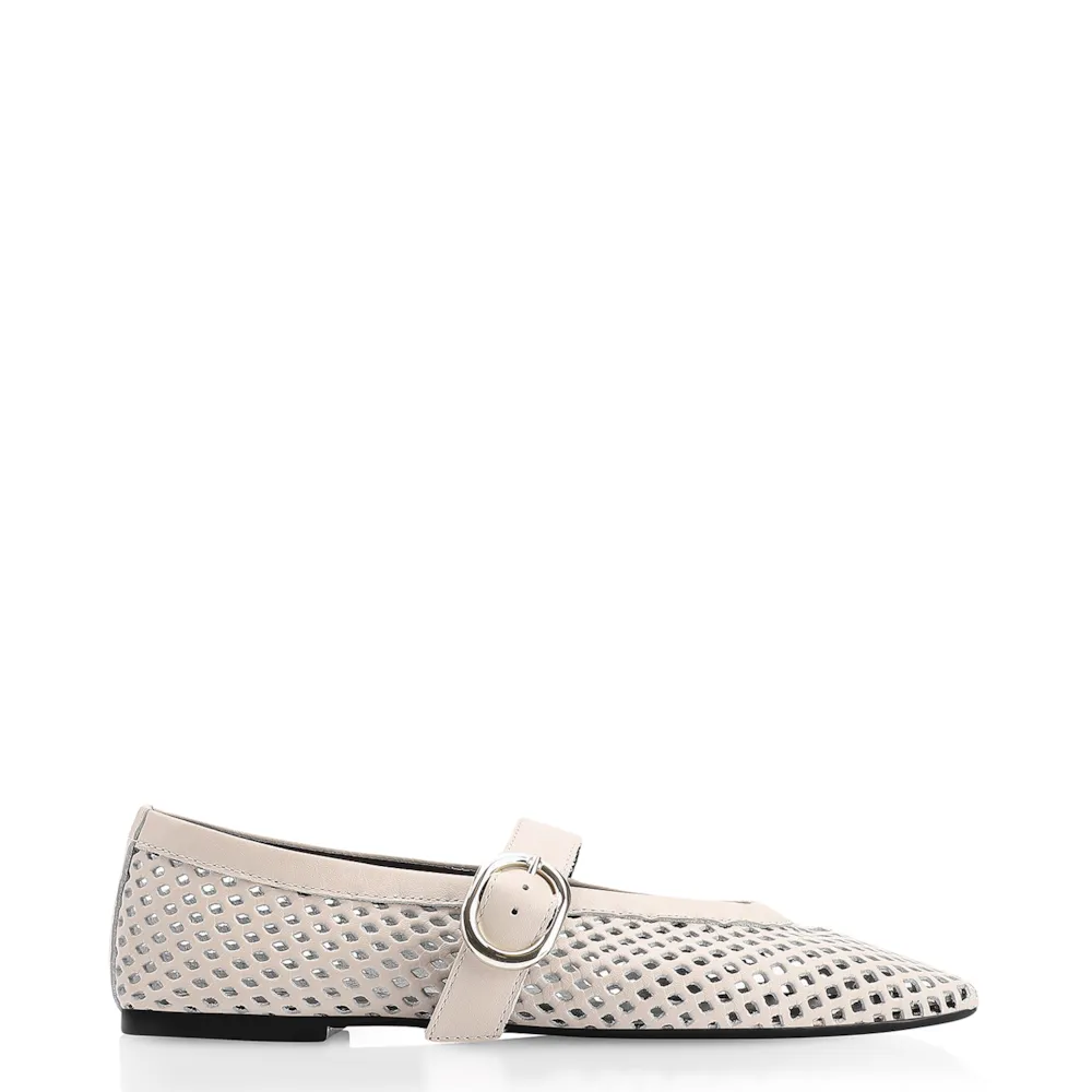 Sapatilha Fivela Couro Off White - imagem 3