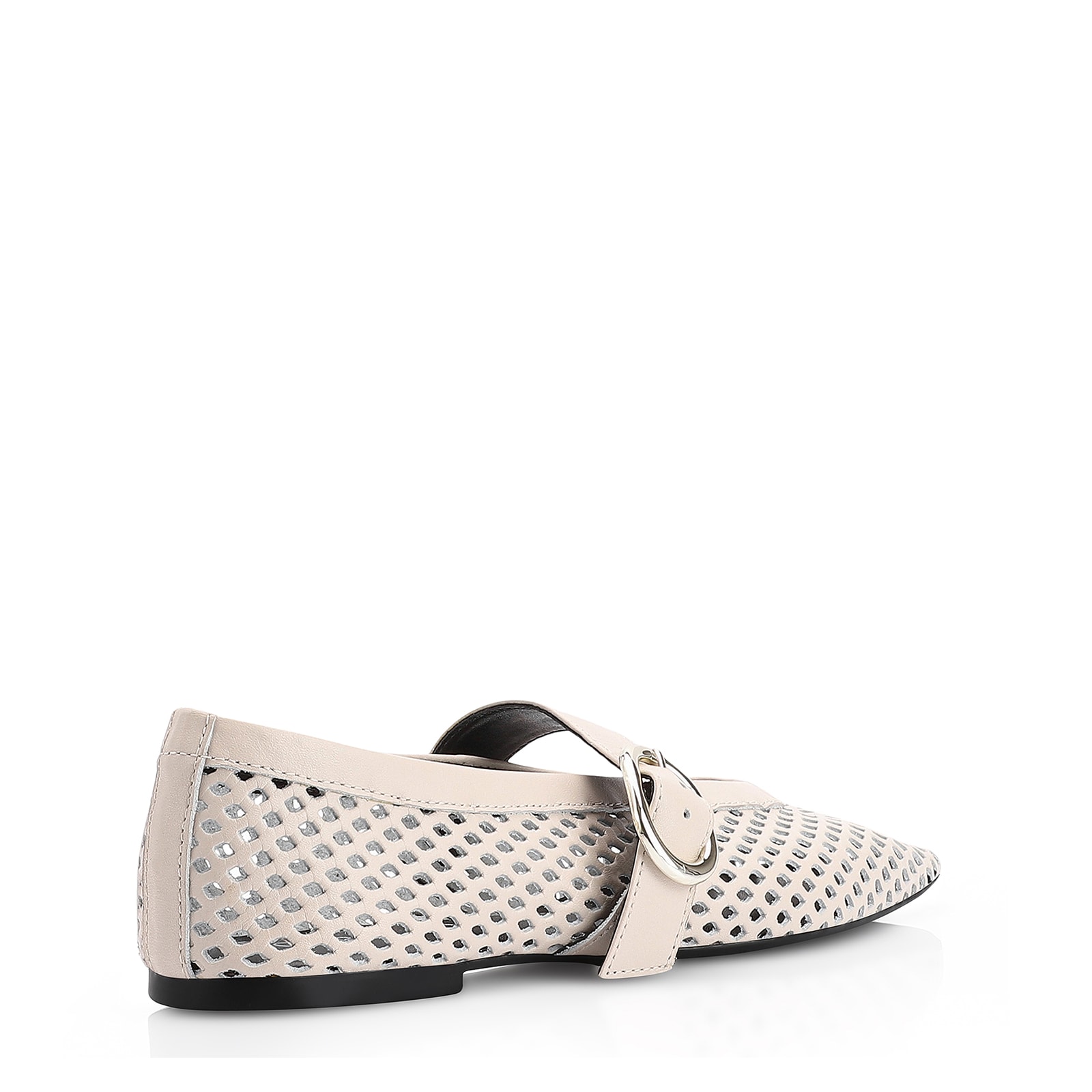 Sapatilha Fivela Couro Off White
