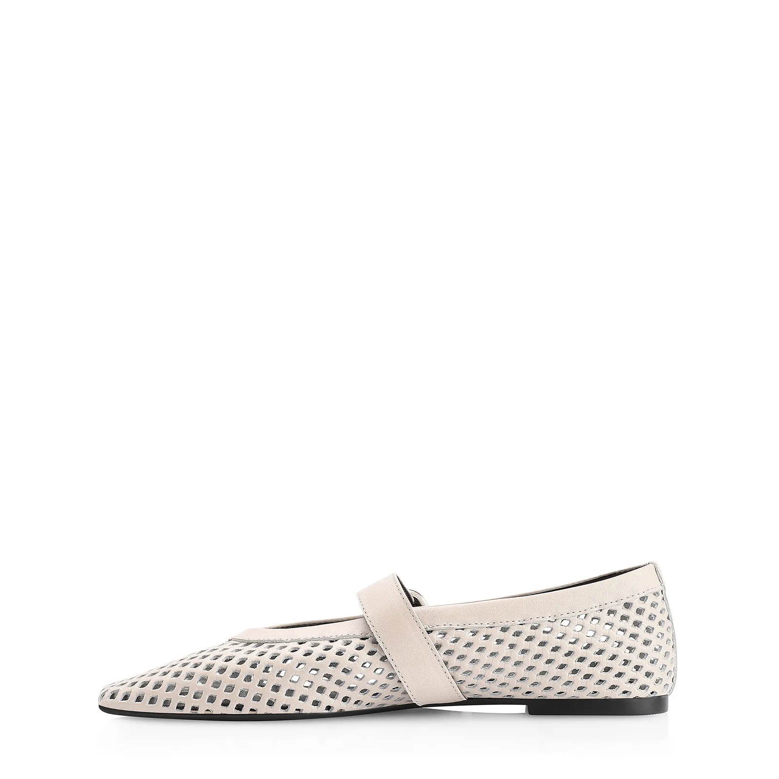 Sapatilha Fivela Couro Off White