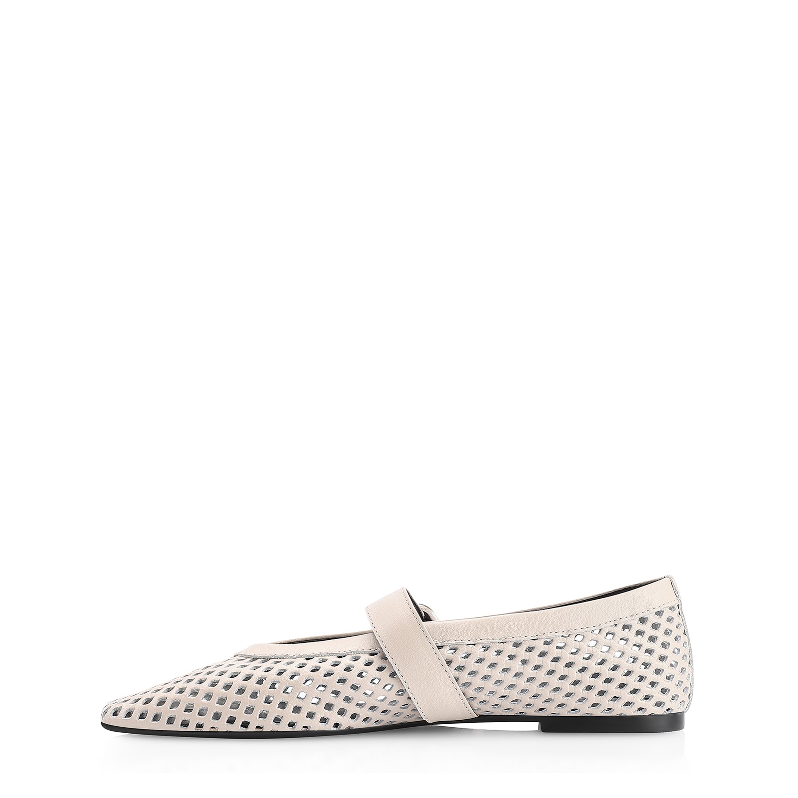 Sapatilha Fivela Couro Off White