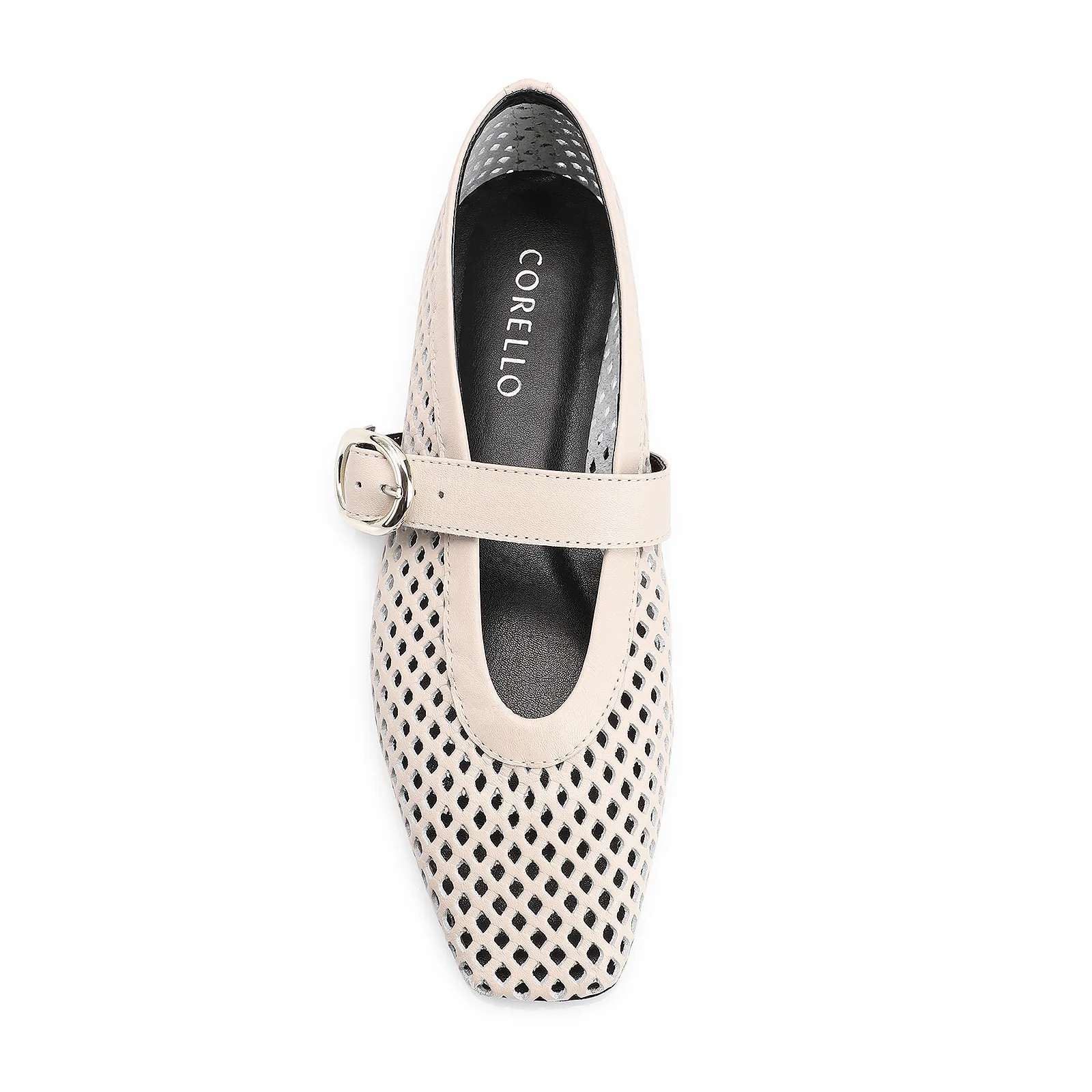 Sapatilha Fivela Couro Off White