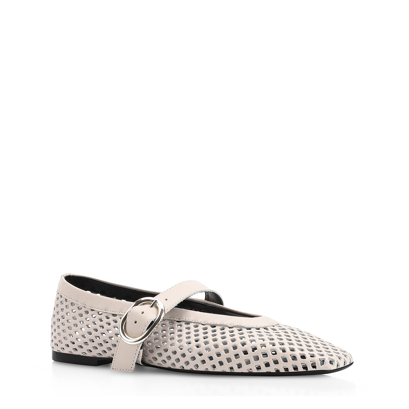 Sapatilha Fivela Couro Off White