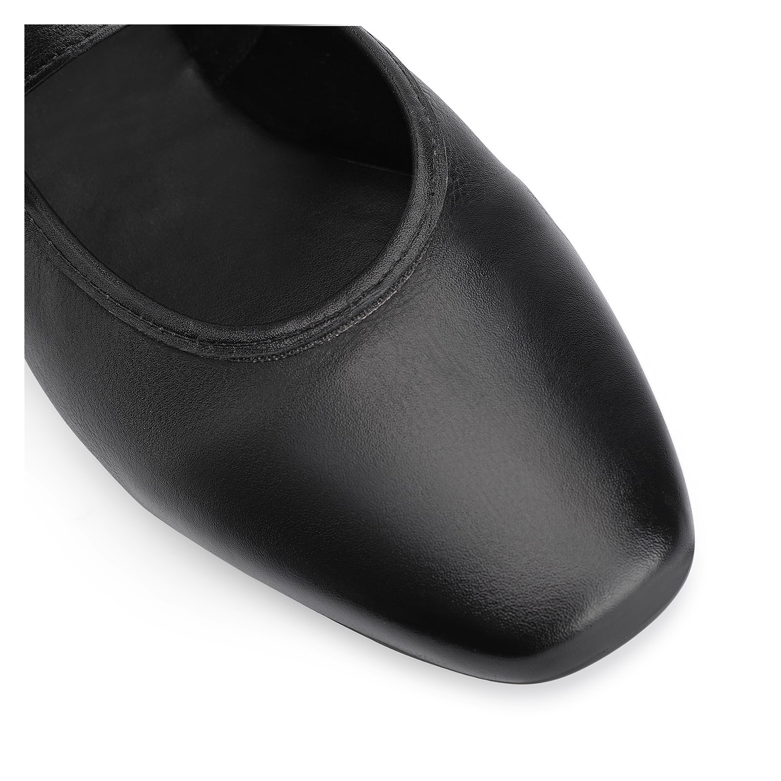 Sapatilha Fivela Couro Preto