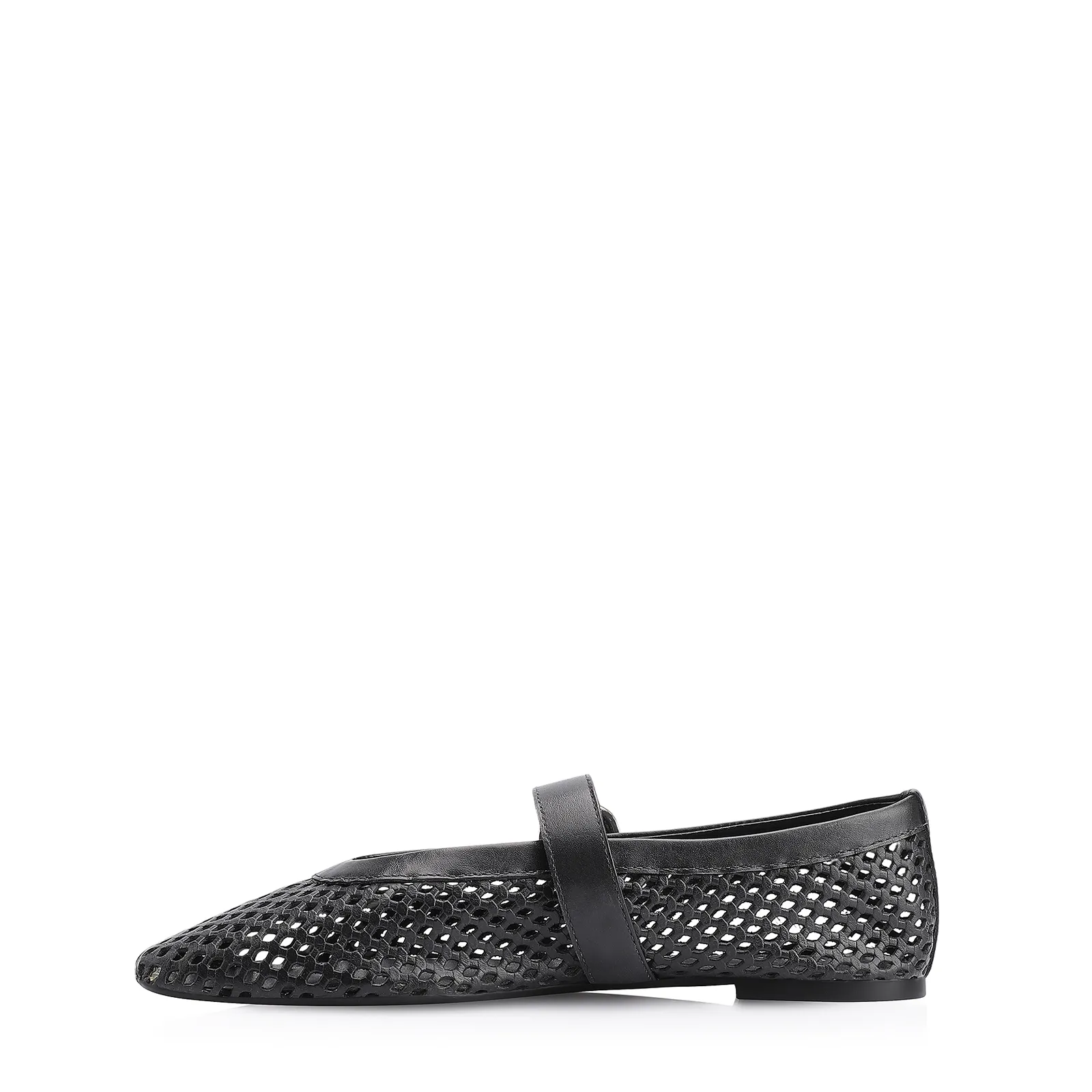Sapatilha Fivela Couro Preto