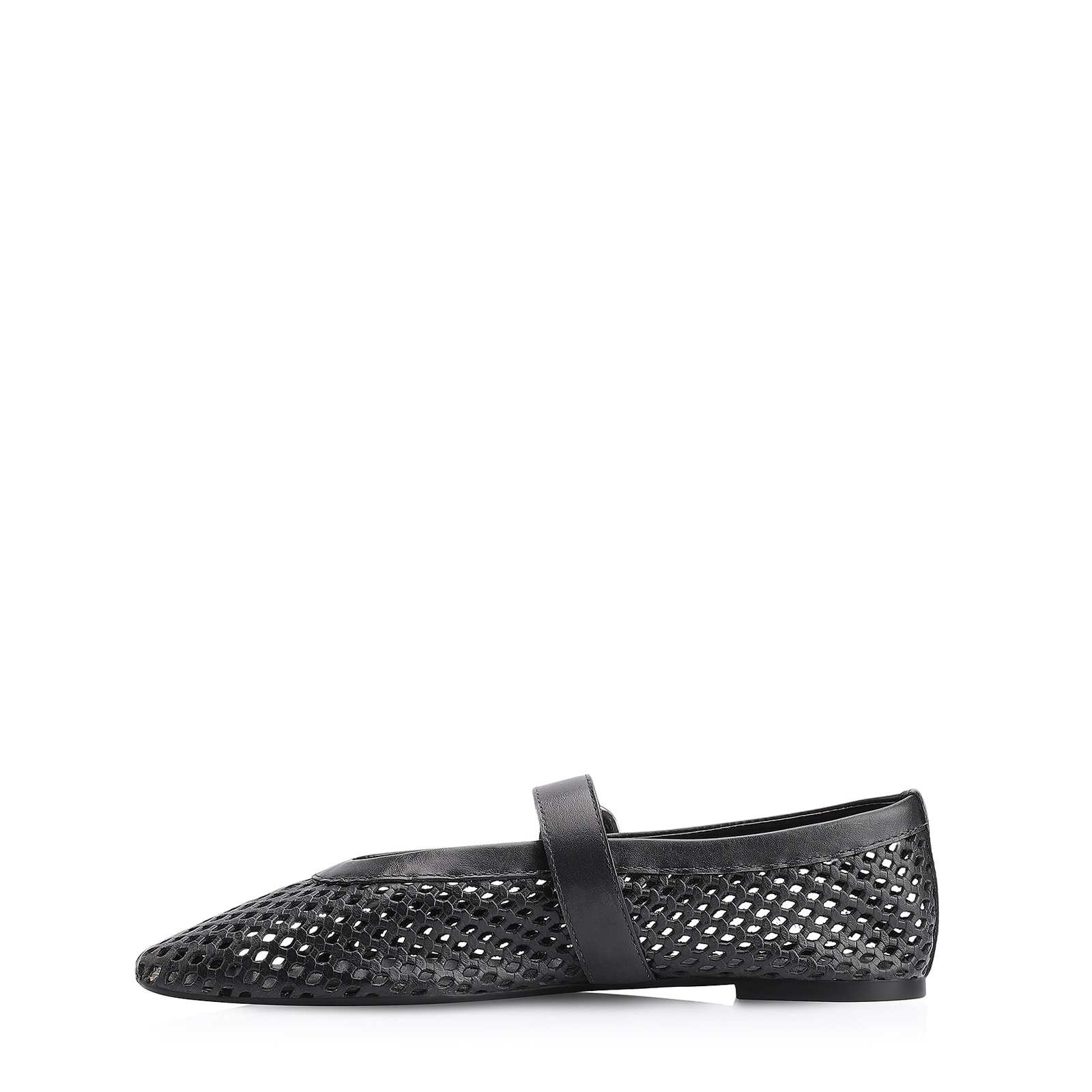 Sapatilha Fivela Couro Preto