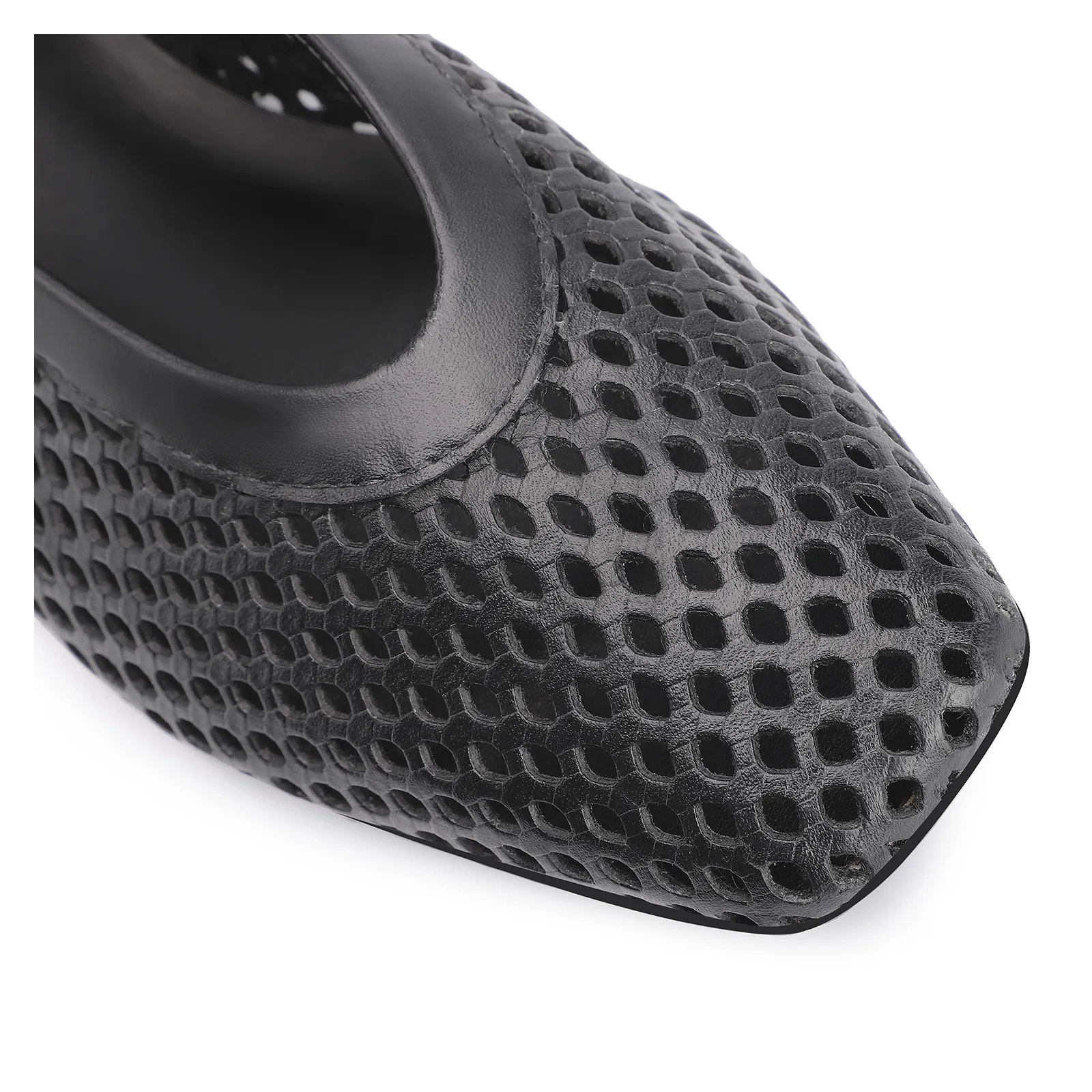 Sapatilha Fivela Couro Preto