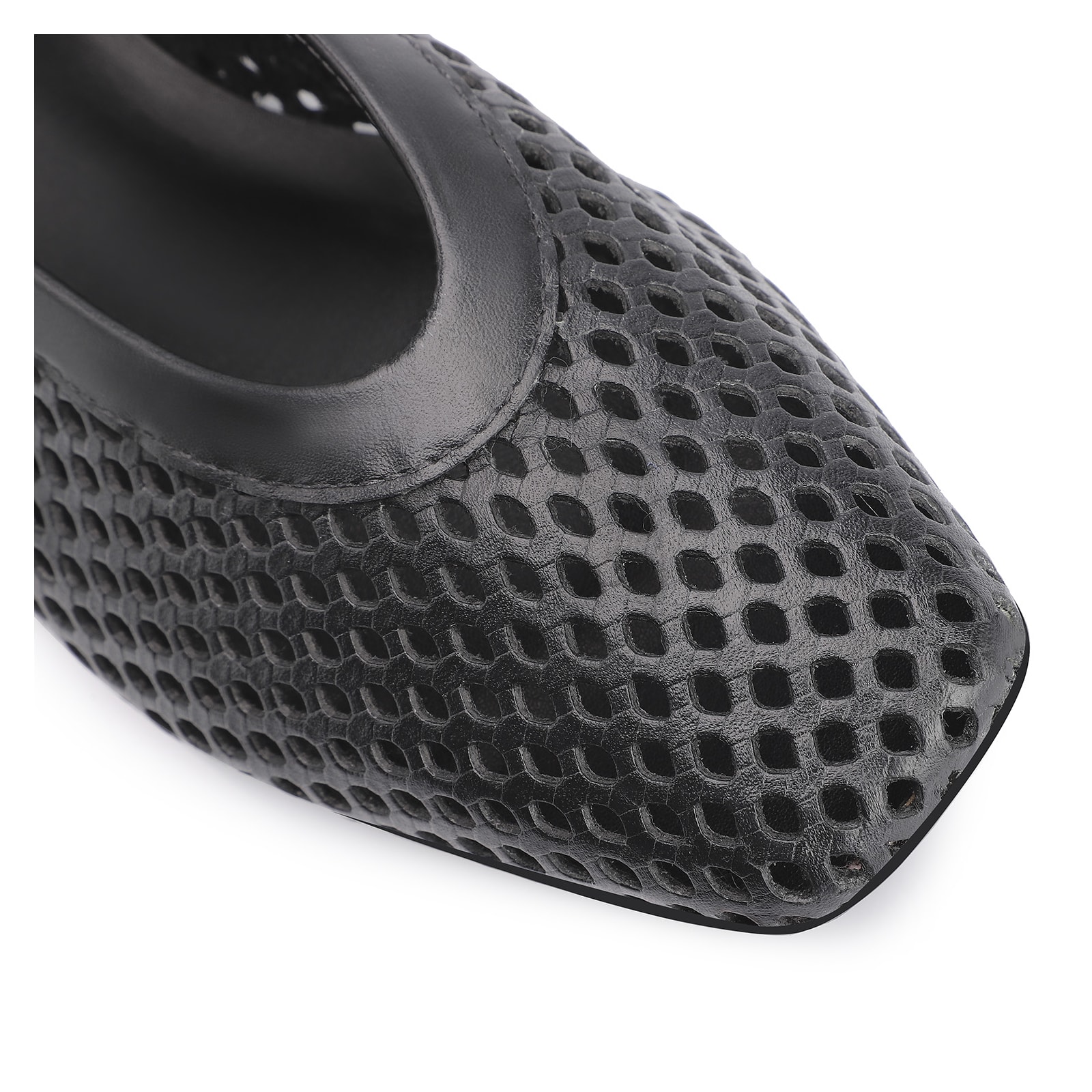 Sapatilha Fivela Couro Preto