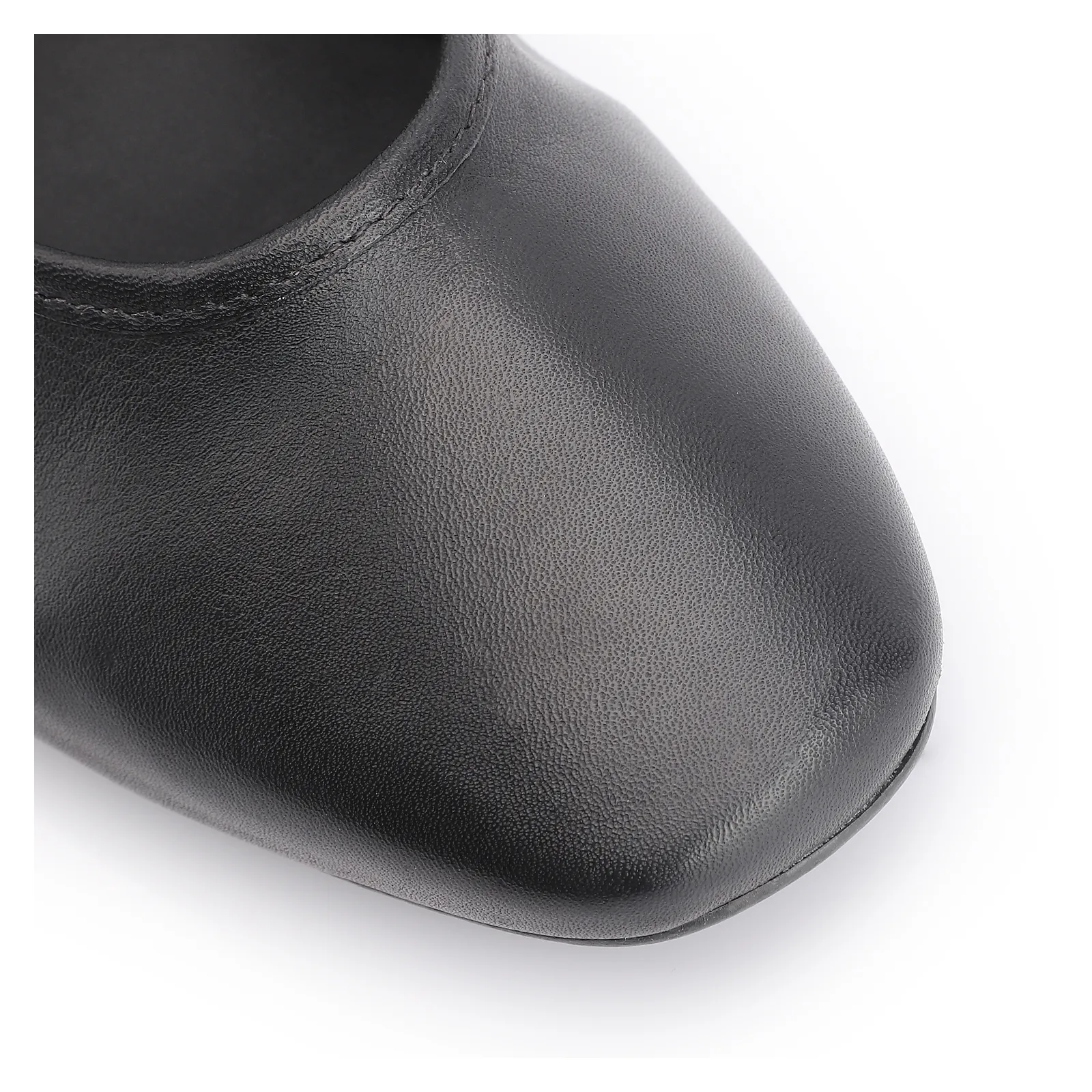 Sapatilha Fivela Couro Preto