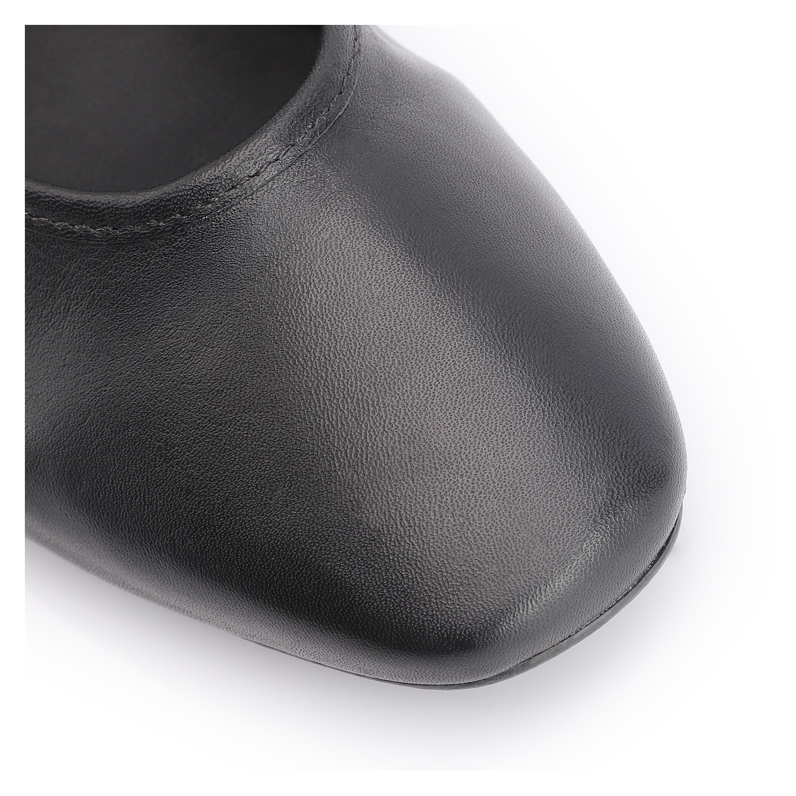 Sapatilha Fivela Couro Preto