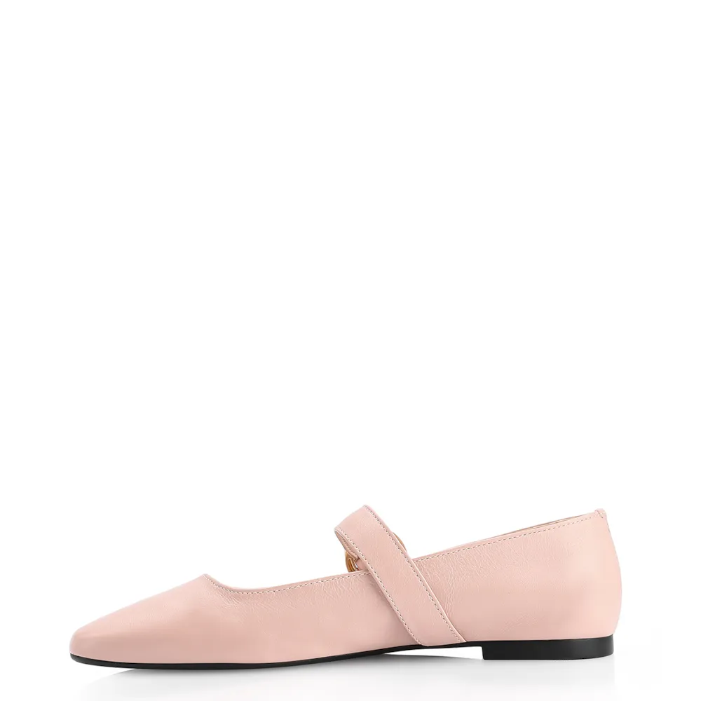 Sapatilha Fivela Couro Rosa - imagem 4
