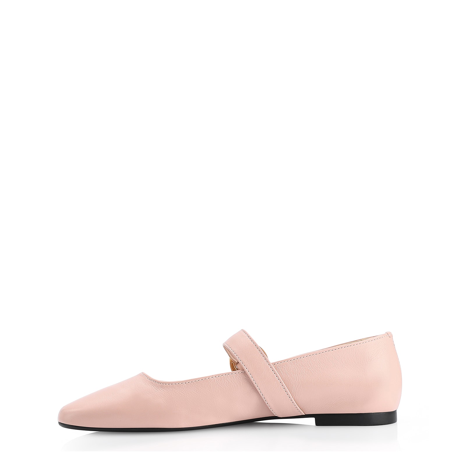 Sapatilha Fivela Couro Rosa